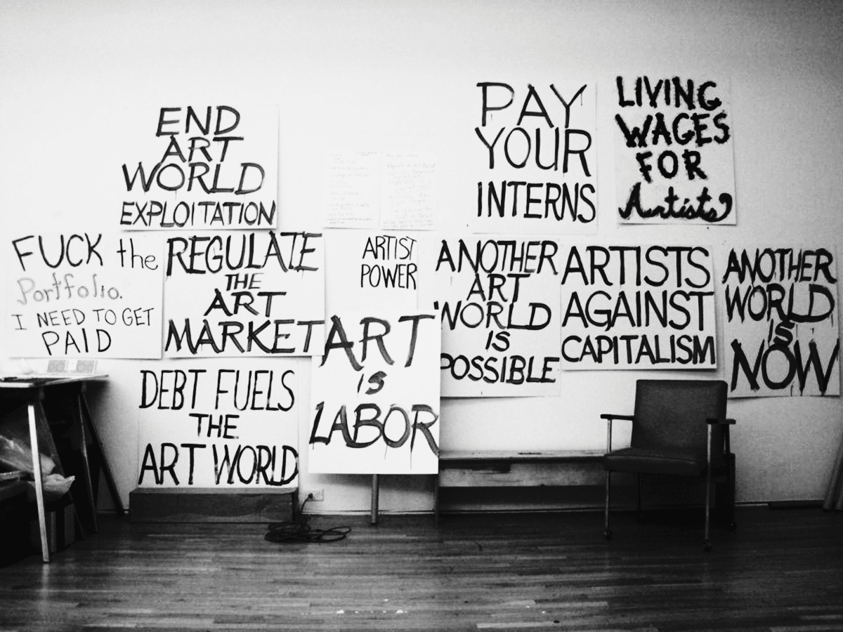 Arts and Labor. May Day signs. 2012. image